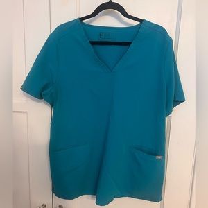 Women’s Teal Casma Three-Pocket Scrub Top Size XL